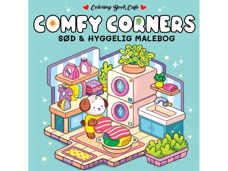 Malebok: Comfy Corners - Cozy Coloring | Coloring Book Cafe | Språk: Dansk