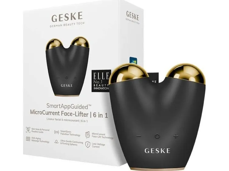 Geske Microcurrent ansiktsløftning 6in1 Geske med applikasjon (grå)