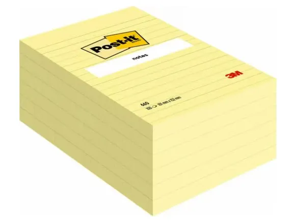 Post-It 660M, Gult, 102 mm, 152 mm, 100 ark