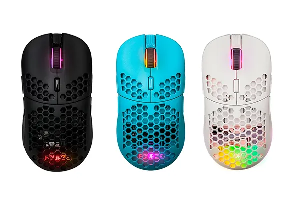 Fourze GM900 - Mus - høyre- og venstrehåndet - optisk - 5 knapper - trådløs - USB trådløs mottaker - hvit