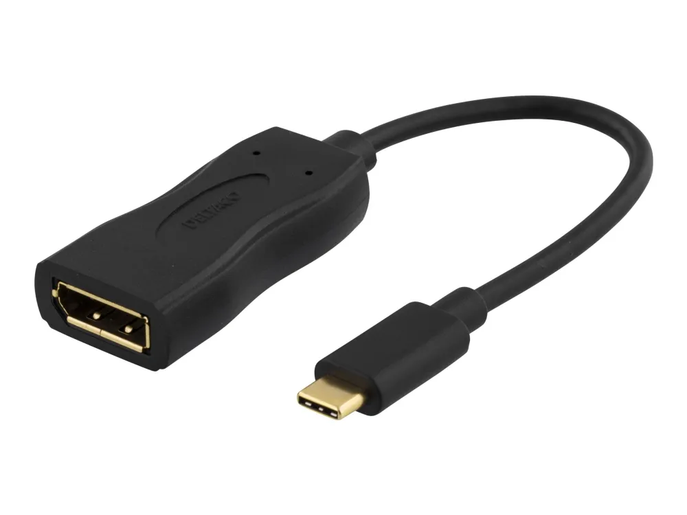 DELTACO USBC-DP - Ekstern videoadapter - USB-C 3.1 - DisplayPort - svart