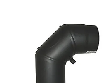 180 mm Metalbestos knærør 90° med smig, med renseklap