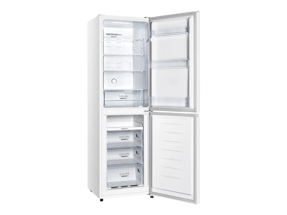 Gorenje NRK418ECW4 - Kjøleskap/fryser - bunnfryser - bredde: 55 cm - dybde: 55.7 cm - høyde: 182.4 cm - 256 liter - Klasse E - hvit