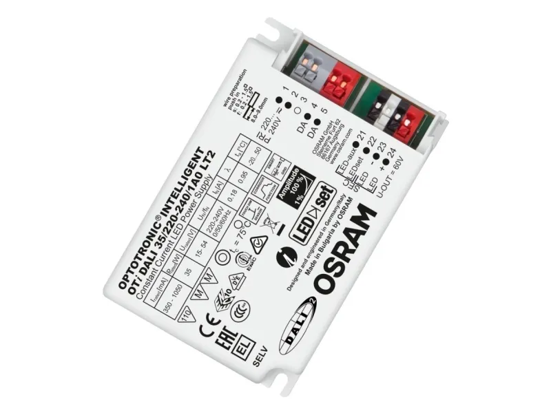 Osram OTi DALI 35/220…240/1A0 LT2, 5,7 W, 100 000 t, -20 – 50 °C, 198 – 264 V, 50/60 Hz, 20 A