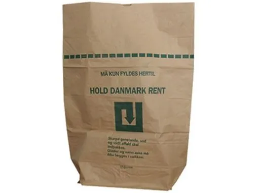 Papirsæk 100ltr B700xL950mm 2-lag Hold Danmark Rent Brun,50 stk/krt