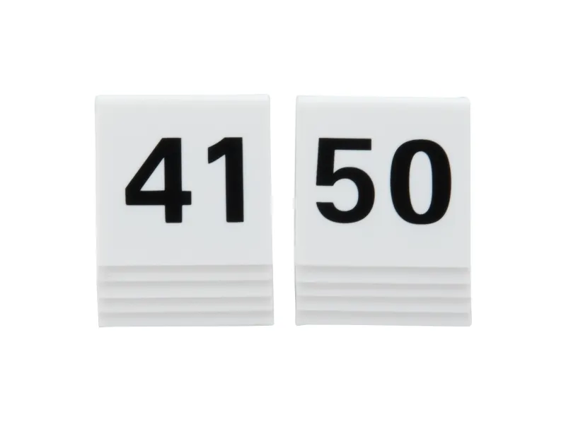 Securit® bordnumre 41-50 i hård hvid akryl