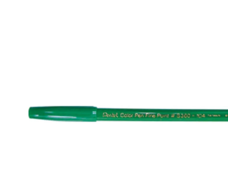 Fiberpen, Pentel S360, fine, 0,8 mm, grøn, pakke a 12 stk