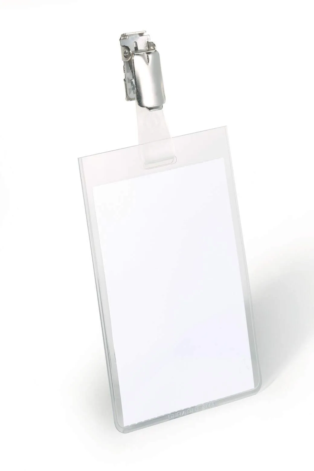 Navneskilt 90x60 mm med stroppklips - 25 stk./pakning