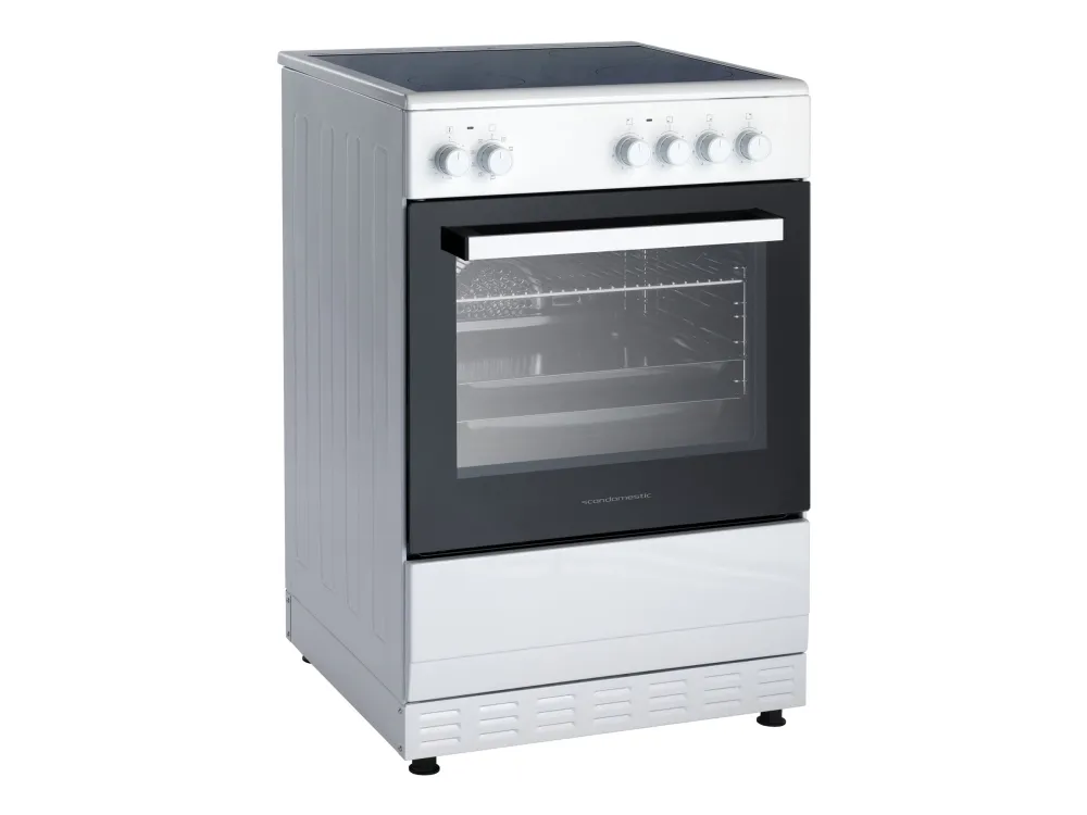 Scandomestic FCC800W - Komfyr - frittstående - bredde: 60 cm - dybde: 60 cm - høyde: 90 cm - med selvrens - hvit