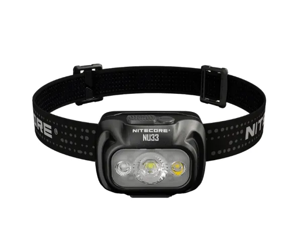 Nitecore NU33, Hodebåndslommelykt, Sort, Aluminium, Knapper, 1 m, IP66