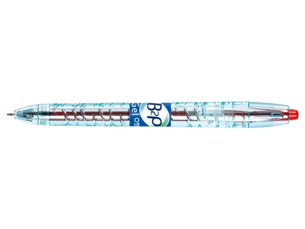 Pilot B2P Gel, Uttrekkbar med festeklemme, Rød, Gjennomsiktig, Rød, Plastikk, 0,5 mm, 0,32 mm