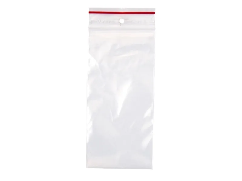 Lynlåspose, Grippie, 50 µm, 70 x 150 mm LD-PE, Transparent, Uden tryk lynlåslukning, pakke a 1000 st