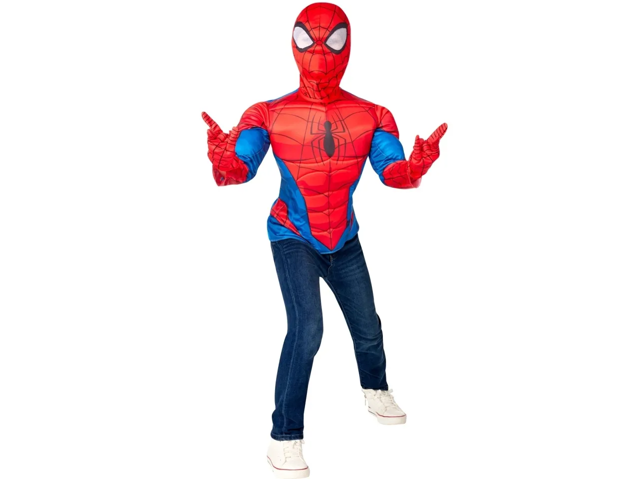 Marvel Spiderman Muskuløs overkrop med maske, 4-7 år