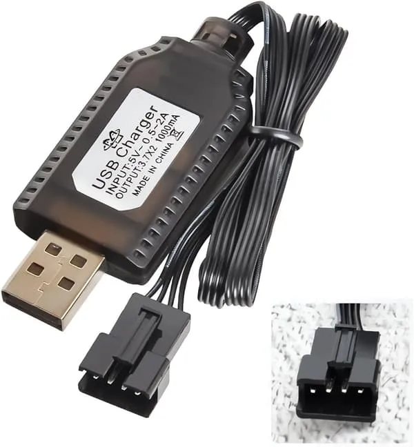 SM-4P-kontakt for 2S 7,4V LiPo-batteri Kompatibel RC-bil / bil / fly / drone USB Universal kabel