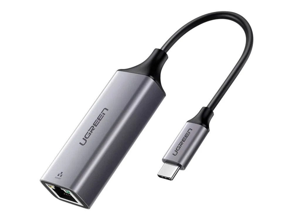 UGREEN external network adapter RJ45 - USB Type C (1000 Mbps / 1 Gbps) Gigabit Ethernet gray (CM199)