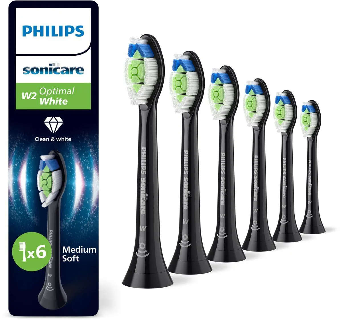 Philips Sonicare W2 Optimal tannbørstehode HX6066/88 (svart)