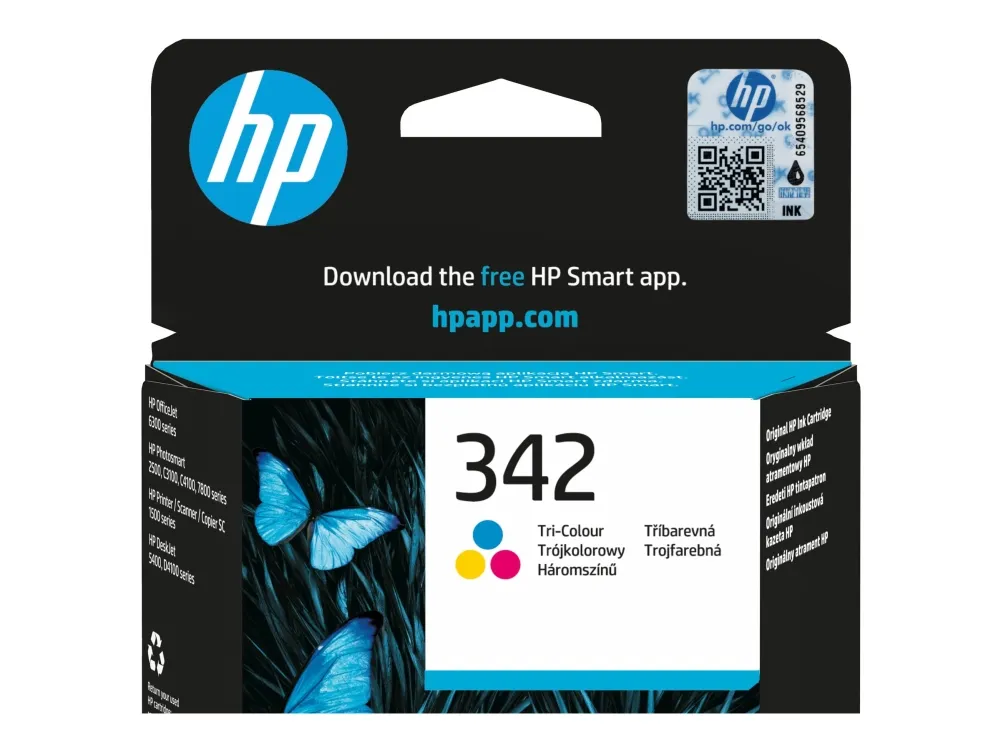 HP 342 - 5 ml - farge (cyan, magenta, gul) - original - blekkpatron - for Officejet 63XX  Photosmart 2575, 7850, C3185, C4170, C4194, D5345, D5360, D5363, D5368