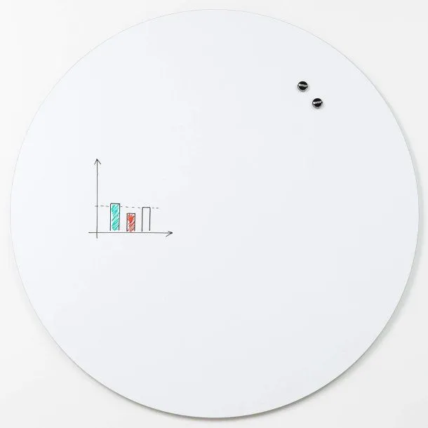 Whiteboard rammeløs Ø 100 cm. Hvid