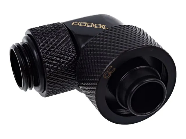 Alphacool Eiszapfen Connector Series 90° Socket 16/10mm - Vinkelarmatur for væskekjølesystemskompresjon - mørkesvart