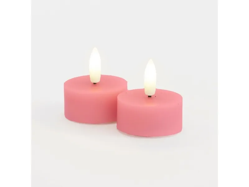 Sille telys 2 stk. sett Ø4,5 x H2,2 cm old rose