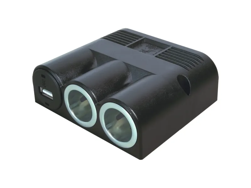 Strømudtag x 2 med USB (USB 1A) 16A til skruemontering