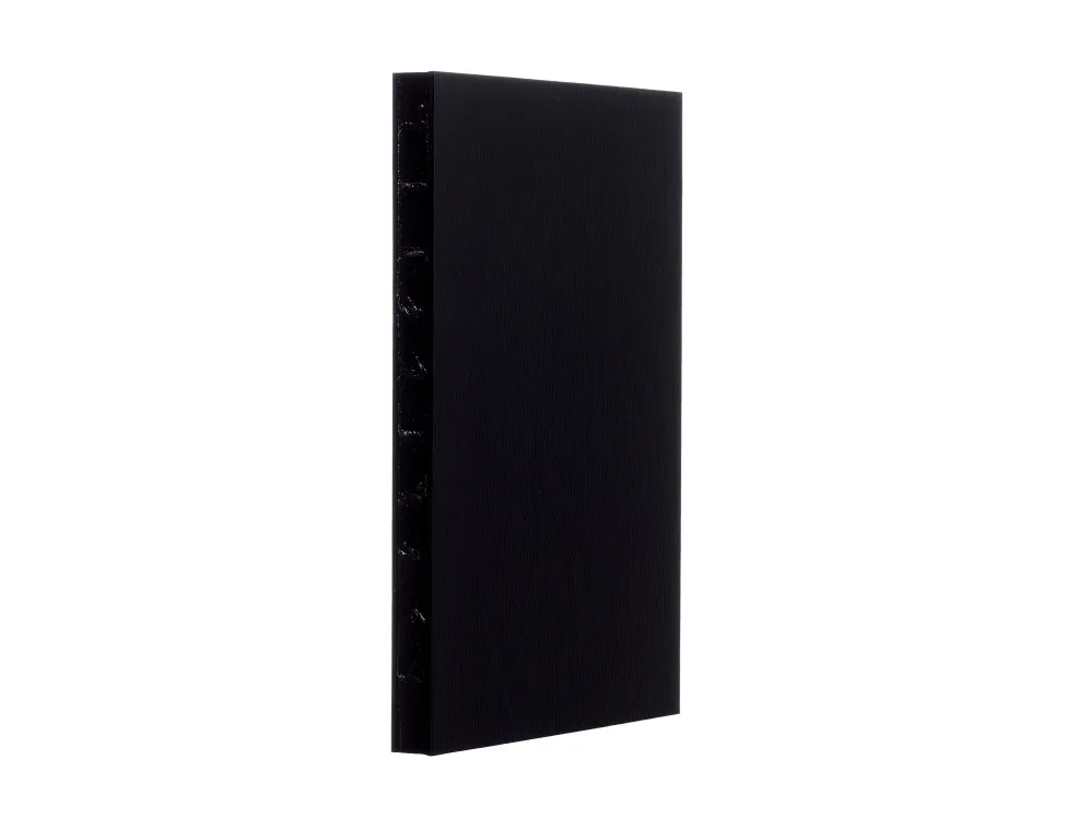 Notesbog A5 LEATHER, linjeret, bonded læder, sort