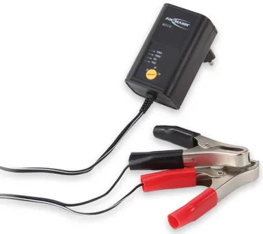 ANSMANN ALCS 2-12/0.4 - Batterilader - 1 x batterier lader - 400 mA - 2 utgangskontakter (alligatorklemme) - svart