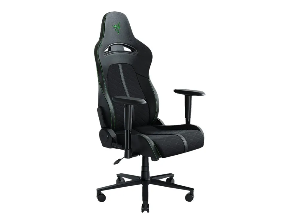 Razer Iskur X - Stol - armlener - T-formet - syntetisk skinn, stål, elastomerisk polyuretan (EPU) - svart/grønn