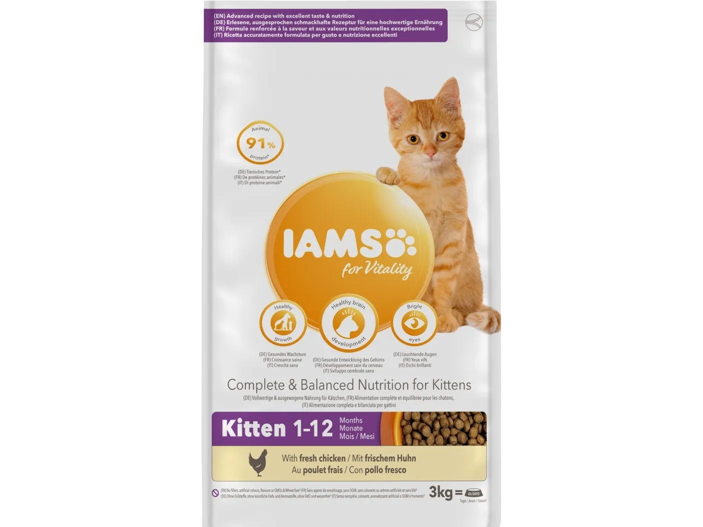 Iams CAT Vitality Kitten & Junior Chicken 3 kg
