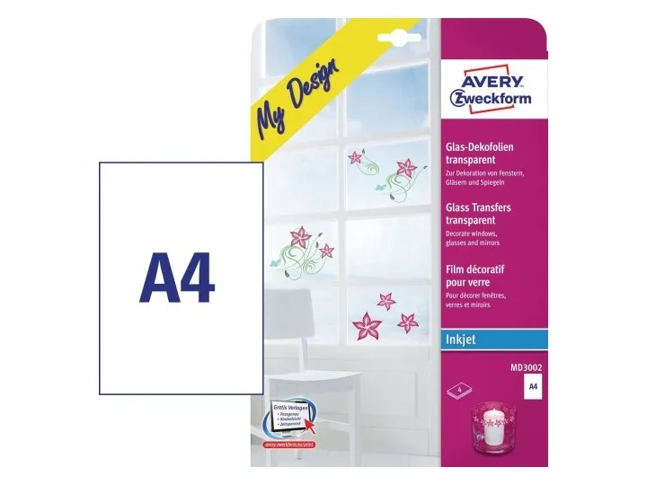 Avery Zweckform My Design - A4 (210 x 297 mm) 4 ark transparent klar film