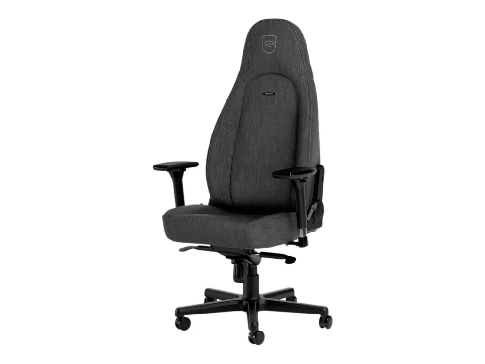 Noblechairs ICON TX - Stol - ergonomisk - armlener - T-formet - tipping - aluminium, polyuretan, stoff, minneskumplast, nylon/polyetylen, kaldskum, stålramme - antrasitt