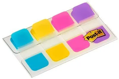 Indeksfaner, Post-it Index, kraftige, små, ass. farver, 4 blokke x 10 ark