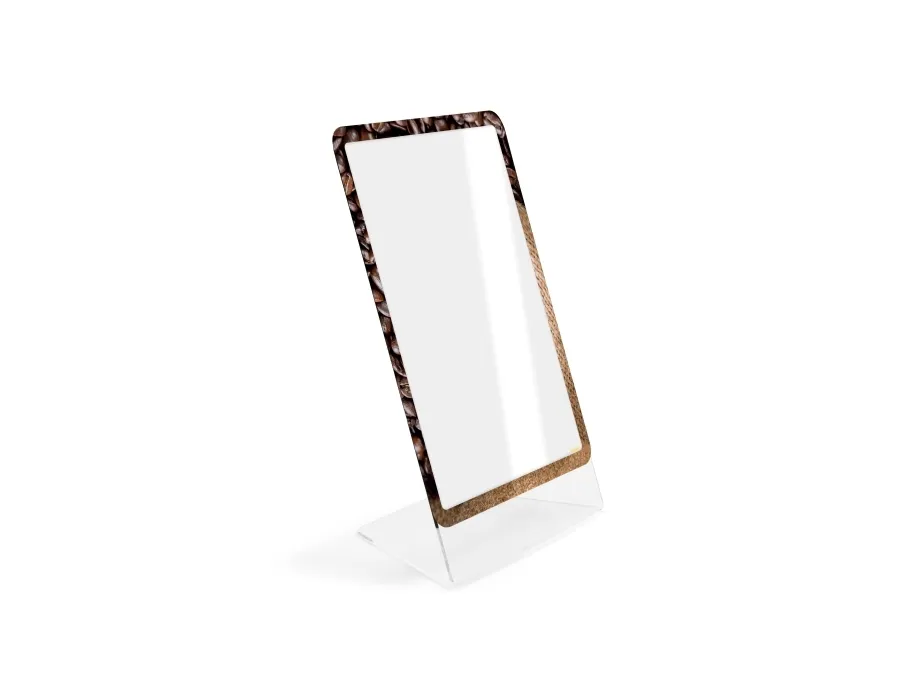 Securit® A4 L-borddisplay med magnetisk ramme Coffee