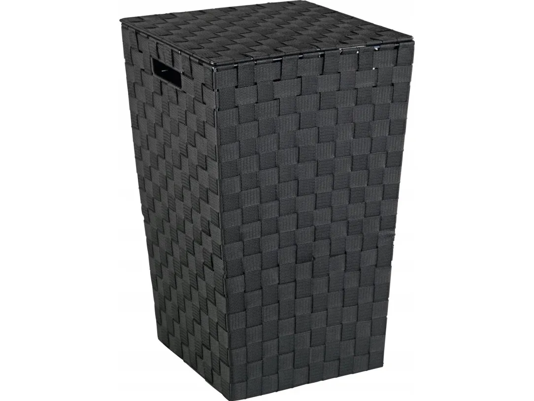 Vaskekurv WENKO dekorativ Adria, lukket konstruksjon, to håndtak, 48 liter, sort