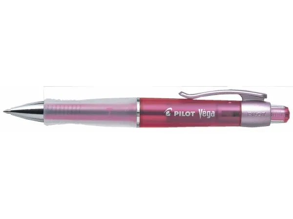Kuglepenne, PILOT Vega, 1 mm, blåt blæk, genopfyldelig, pink, pakke med 12 stk
