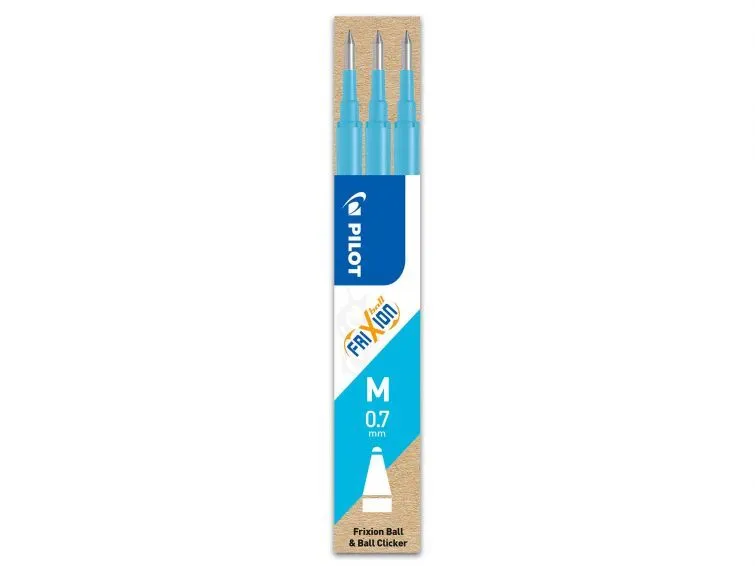Pilot FriXion Ball - Påfyll - ikke-permanent - turkisblå - 0.7 mm - medium (en pakke 3)