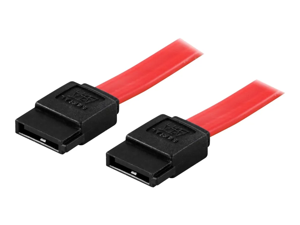 DELTACO SATA-03 - SATA-kabel - SATA (hunn) til SATA (hunn) - 30 cm - rett kontakt - rød
