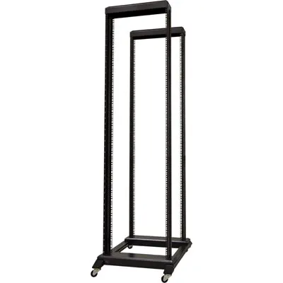 19 gulvstativ på hjul, 42U, 600x800 mm, ikke montert, svart