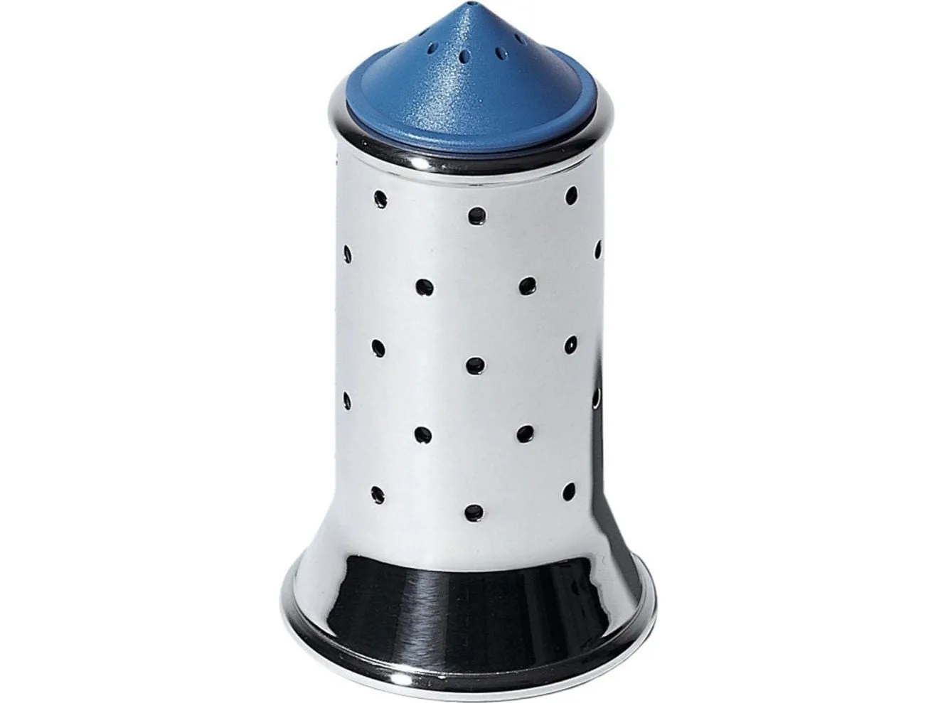 Alessi Mgsal Salière en Acier Inoxydable 18/10 Brillant avec Base et Couvercle en Pa, Bleu Clair