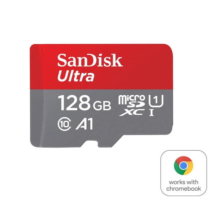 SanDisk Ultra - Flashminnekort (microSDXC til SD-adapter inkludert) - 128 GB - A1 / UHS-I U1 / Class10 - microSDXC UHS-I