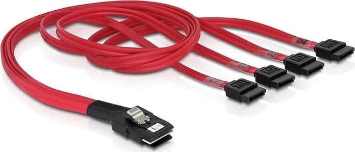 Delock - SATA/SAS-kabel - 4-spors - SATA (hunn) til 36-pins 4i Mini MultiLane (hann) - 50 cm