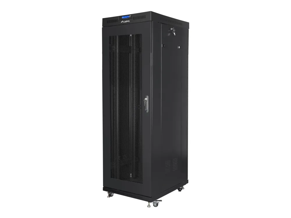 Lanberg - Rack skap - med display, 4 kjølevifter - svart, RAL 9004 - 37U - 19