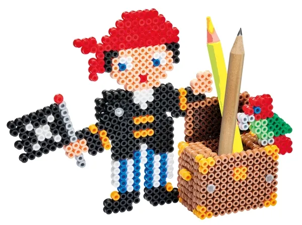 Hama Beads gaveeske – Pirat, håndverkssett for barn, 5 år, flerfarget