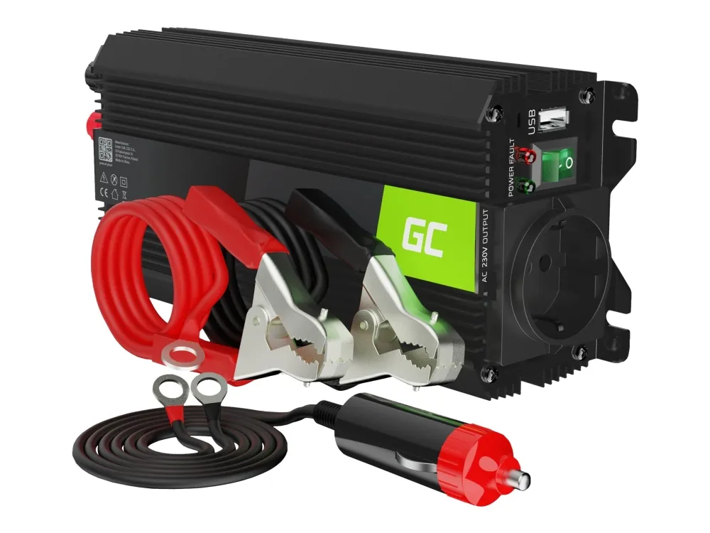 Green Cell Green Cell Green Cell Green Cell® 24 V til 230 V 500 W / 1000 W bilomformer med USB