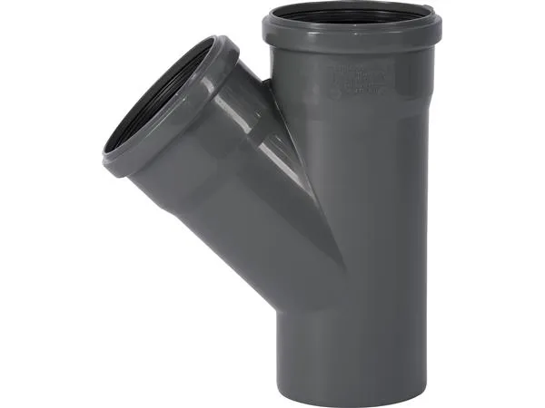 110 mm x 45° Grenrør afløb PP grå