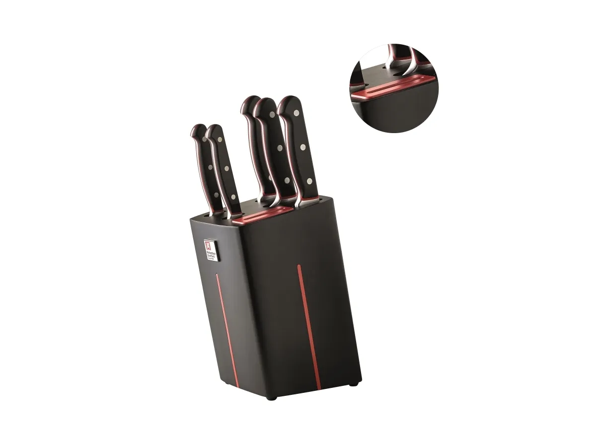 Richardson Sheffield VELOCITY - knivblokk med sliper, 5 deler, sort