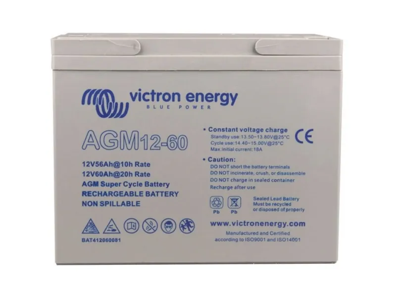 Victron Energy Deep Cycle blybatteri 12 V 22 Ah blyfleece (B x H x D) 181 x 167 x 77 mm Syklusstabil