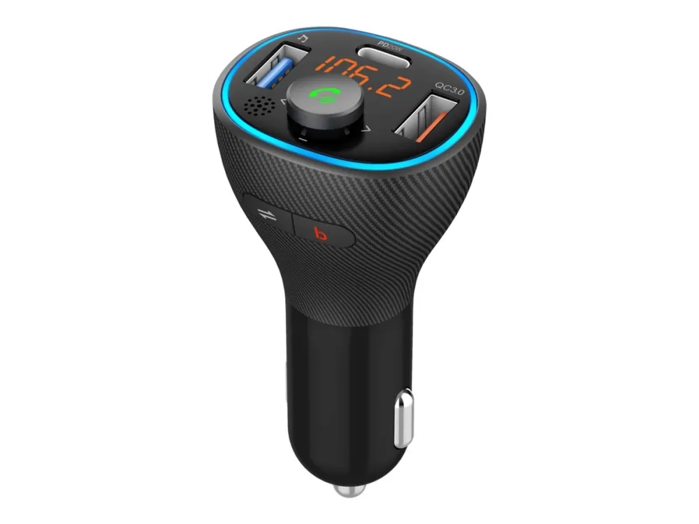 FM-sender Art Car FM MP3-sender med BT-funksjon, USB LCD FM-73 QC3.0