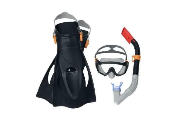 Dykkesett maske, snorkel, finner svart Bestway 25020