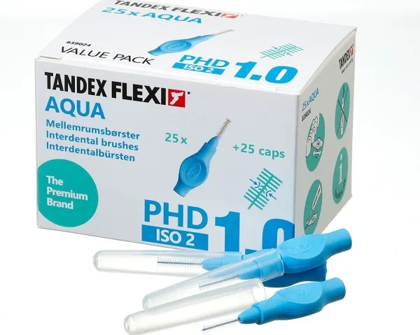 Tandex tannbørster (25 stk.) Flexi Extra Fine Aqua (blå)